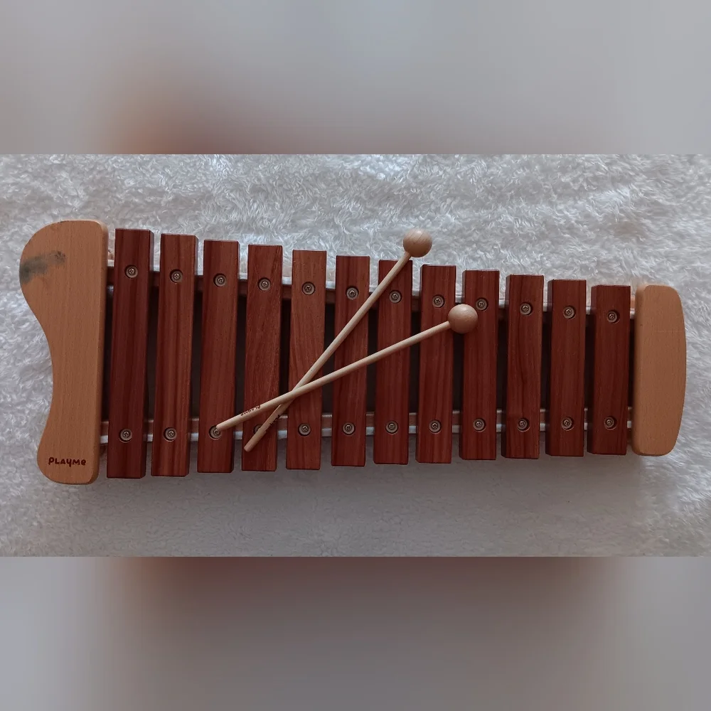Playme Wooden Xylophone 12 Key Musical Toy With Mallets